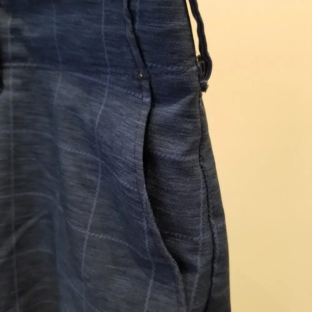 Ben Hogan Men's Blue‎ Flat Front Golf Shorts Check Plaid Pockets Size XL